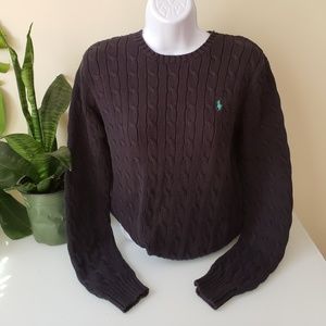 Polo sweater cable knit